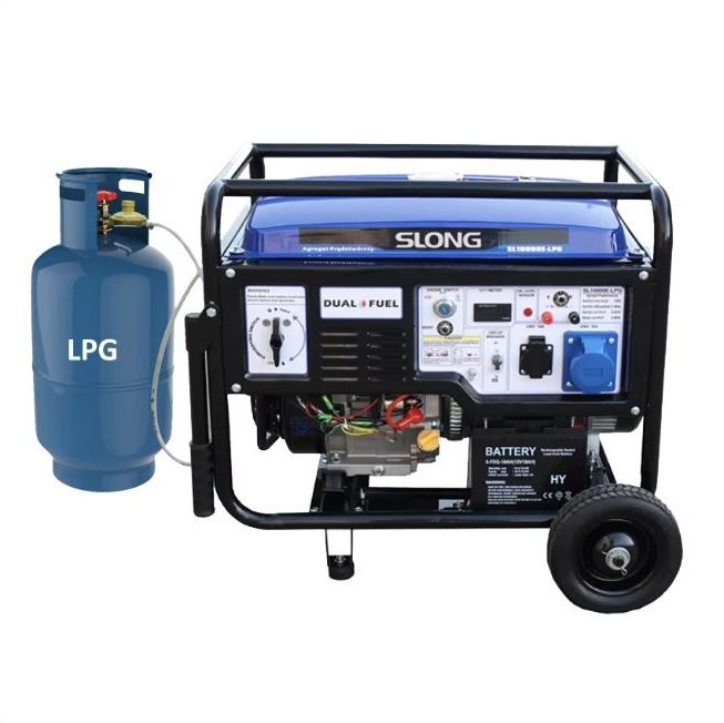 SL10000E-TRI — Открытая рама с колёсами и баллоном LPG