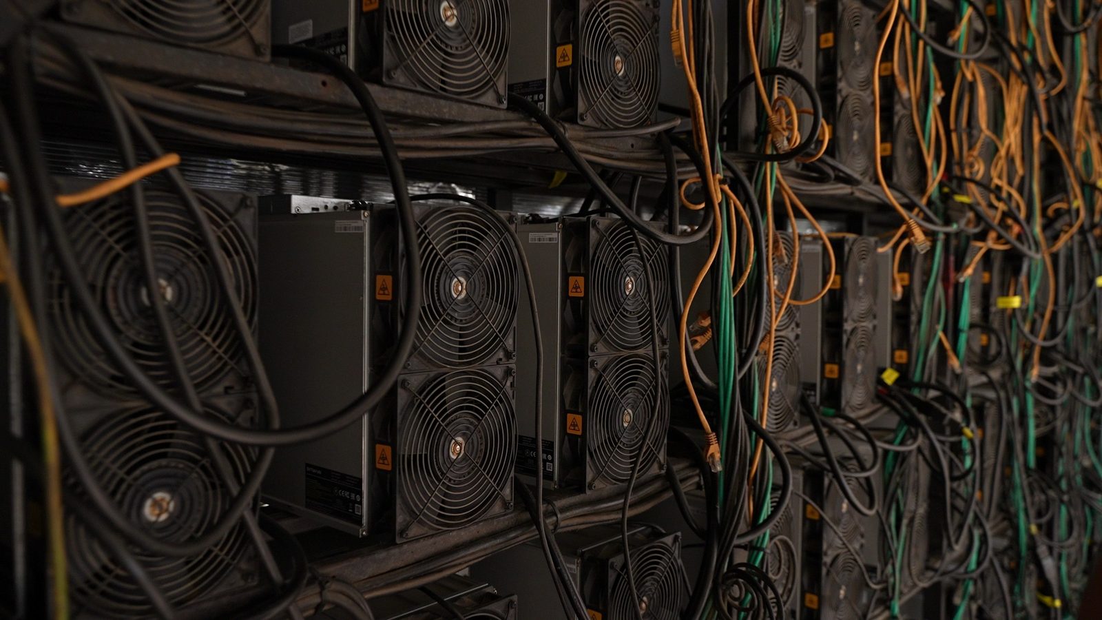 Стойки с ASIC-майнерами в модуле размещения на Рыбушанском месторождении