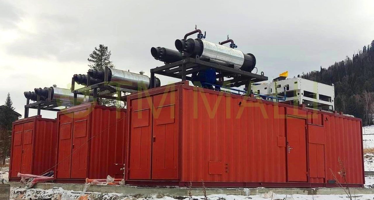 Контейнерные газопоршневые установки с утилизаторами тепла на крыше
